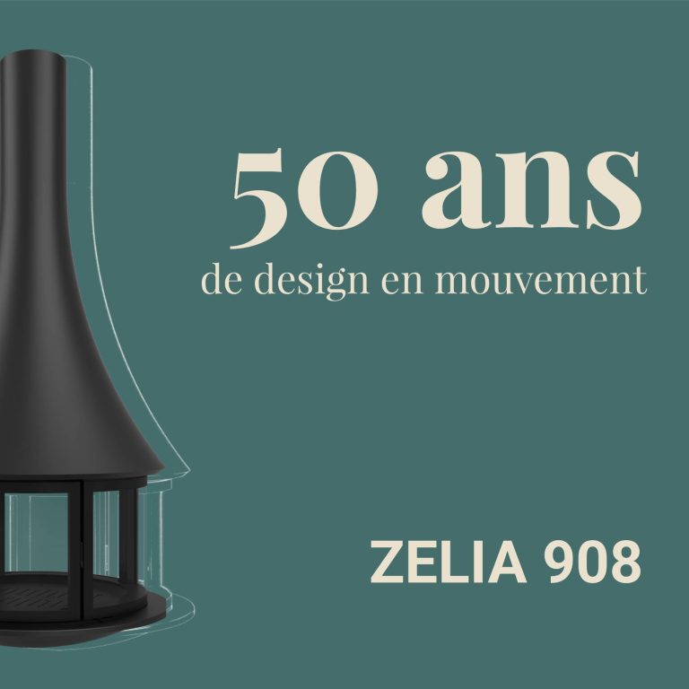 ZELIA 908 – Cheminée suspendue design haut de gamme